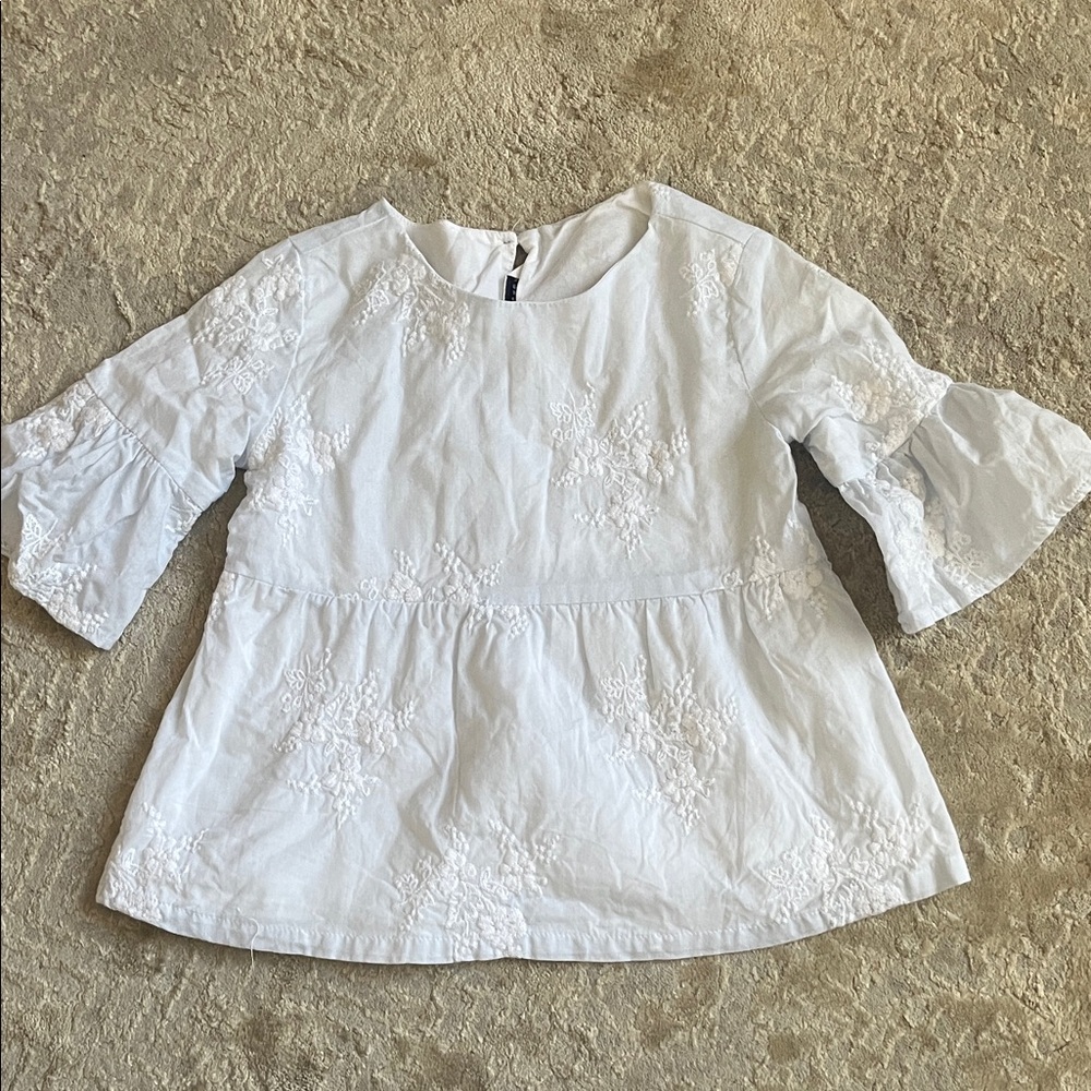 Janie and Jack White Floral Blouse